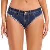 Dxyufazhe Sexy Women's Low Rise Stretch Mini Denim Shorts Hot Pants Beach Party Clubwear (Small, DYS005 Dark Blue) view 1