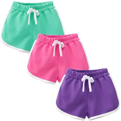 3 Pack Little Big Girls Running Athletic Cotton Shorts Toddler Kids Workout Dance Dolphin Short 7-8 Years