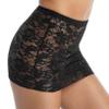 Hularka Women's Flower Pattern Elastic Waistband Mesh Sheer Lace Skirts Bodycon Mini Skirts Black One Size view 2
