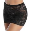 Hularka Women's Flower Pattern Elastic Waistband Mesh Sheer Lace Skirts Bodycon Mini Skirts Black One Size view 3