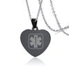 ZKXXJ Medical Alert Necklace for Men Women Latex Allergy Emergency Alert ID Pendant Necklace Stainless Steel Heart Shape Medical Alert Necklaces Allergy Awareness Jewelry for Adult Teen view 1