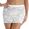 Hularka Women's Flower Pattern Elastic Waistband Mesh Sheer Lace Skirts Bodycon Mini Skirts White One Size view 2