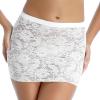 Hularka Women's Flower Pattern Elastic Waistband Mesh Sheer Lace Skirts Bodycon Mini Skirts White One Size view 3