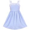 Girls Dress Blue White Checkered Ruffle Tank Sundress Size 5 view 1