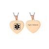 ZKXXJ Medical Alert Necklace for Men Women Type 2 Diabetic Emergency Alert ID Pendant Necklace Stainless Steel Heart Shape Medical Alert Necklaces Allergy Awareness Jewelry for Adult Teen view 2