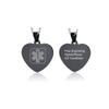 ZKXXJ Free Engraving Personalized Medical Alert Necklace for Men Women Emergency Alert ID Pendant Necklace Stainless Steel Heart Shape Medical Alert Necklaces Allergy Awareness Jewelry for Adult Teen view 2