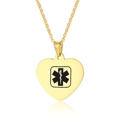 ZKXXJ Medical Alert Necklace for Men Women Soy Allergy Emergency Alert ID Pendant Necklace Stainless Steel Heart Shape Medical Alert Necklaces Allergy Awareness Jewelry for Adult Teen