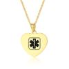 ZKXXJ Medical Alert Necklace for Men Women Soy Allergy Emergency Alert ID Pendant Necklace Stainless Steel Heart Shape Medical Alert Necklaces Allergy Awareness Jewelry for Adult Teen view 1