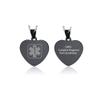 ZKXXJ Medical Alert Necklace for Men Women CRPS Complex Regional Pain Syndrome Emergency Alert ID Pendant Necklace Steel Heart Shape Medical Alert Necklaces Allergy Awareness Jewelry for Adult Teen view 2