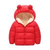 POLG Toddler Kids Winter Coat Solid 3D Bear Ear Hooded Padded Jacket Outfit Body Boys Girls Warm Clothes Outerwear (Red, 12-18 Months) view 1