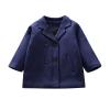 EnJoCho Kids Boys Coat Plaid Elegant Notched Collar Double Breasted Wool Blend Jacket Winter Trench Coat 12M-5Years (Navy-01, 2-3 Years) view 3