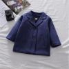 EnJoCho Kids Boys Coat Plaid Elegant Notched Collar Double Breasted Wool Blend Jacket Winter Trench Coat 12M-5Years (Navy-01, 2-3 Years) view 4