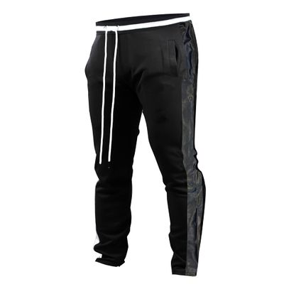 SCREENSHOT Men's Athletic Fitness Slim Fit Workout Track Pants BASIC S41700-Black/PU-2XLarge