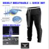 SCREENSHOT Men's Athletic Fitness Slim Fit Workout Track Pants BASIC S41700-Black/PU-2XLarge view 3
