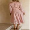 R.Vivimos Women's Cocktail Party Satin Dress Sexy Deep V-Neck Long Sleeve Tie Waist High Low Midi Dress (Small, Pink) view 4
