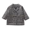 EnJoCho Kids Boys Coat Plaid Elegant Notched Collar Double Breasted Wool Blend Jacket Winter Trench Coat 12M-5Years (Gray-01, 4-5 Years) view 3