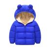 POLG Toddler Kids Winter Coat Solid 3D Bear Ear Hooded Padded Jacket Outfit Body Boys Girls Warm Clothes Outerwear (Blue, 12-18 Months) view 1