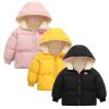 POLG Toddler Boys Girls Down Snowsuit Coat Winter Warm Fleece Lined Padded Thicken Hooded Puffer Jacket Outerwear (Black, 12-18 Months) view 2