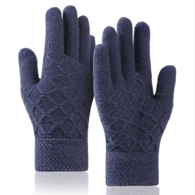 Insun Winter Knit Warm Touchscreen Gloves Thermal Gloves for Men and Women Knit Gloves Outdoor Running Windproof Gloves Navy