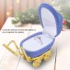 Brrnoo Mini Jewelry Ring Holder Travel Case, Baby Carriage Stroller Shape Jewelry Box, Women Girls Gift Organizer Packaging Case for Earrings Necklace, Christmas Valentine's Day (blue) view 2