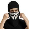 Red Plume 3D Balaclava Ski Mask Motorcycle Full Face Mask Outdoor Tactical Hood Headwear Mask Ghosts Skull Mask Men Women for Halloween (Mustache) view 3