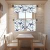 BaoNews Sky Blue Nautical Starfish Kitchen Valances for Windows,White Navy Sea Star Blackout Valances Curtains Multilayer Polyester Drapes for Kitchen Bedroom 2 Pack 52X16 Inches view 2