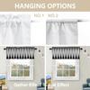 BaoNews Black Modern Curve Stripes Kitchen Valances for Windows,Black White Zebra Stripe Blackout Valances Curtains Multilayer Polyester Drapes for Kitchen Bedroom 2 Pack 52X16 Inches view 4