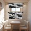 BaoNews White Abstract Marble Kitchen Valances for Windows,Black Art Stone Pattern Blackout Valances Curtains Multilayer Polyester Drapes for Kitchen Bedroom 2 Pack 52X16 Inches view 2
