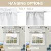 BaoNews Grey White Abstract Grunge Kitchen Valances for Windows,Art Oil Painting Blackout Valances Curtains Multilayer Polyester Drapes for Kitchen Bedroom 2 Pack 52X16 Inches view 4