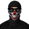 Red Plume 3D Balaclava Ski Mask Motorcycle Full Face Mask Outdoor Tactical Hood Headwear Mask Ghosts Skull Mask Men Women for Halloween (Clown) view 1