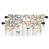 BaoNews Pink Japanese Flowers Birds Kitchen Valances for Windows,Blue White Style Cherry Blossoms Blackout Valances Curtains Multilayer Polyester Drapes for Kitchen Bedroom 2 Pack 52X16 Inches view 1
