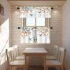BaoNews Pink Japanese Flowers Birds Kitchen Valances for Windows,Blue White Style Cherry Blossoms Blackout Valances Curtains Multilayer Polyester Drapes for Kitchen Bedroom 2 Pack 52X16 Inches view 2