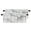 BaoNews White Gray Abstract Marble Kitchen Valances for Windows,Black Art Curvy Wave Blackout Valances Curtains Multilayer Polyester Drapes for Kitchen Bedroom 2 Pack 52X16 Inches view 1