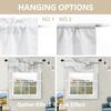 BaoNews White Gray Abstract Marble Kitchen Valances for Windows,Black Art Curvy Wave Blackout Valances Curtains Multilayer Polyester Drapes for Kitchen Bedroom 2 Pack 52X16 Inches view 4