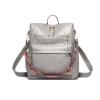 Backpack Purse Leather Shoulder Bags for Travel, Large Fashionable Designer Satchel Handbags for Women Ladies (Gray) view 1