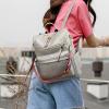 Backpack Purse Leather Shoulder Bags for Travel, Large Fashionable Designer Satchel Handbags for Women Ladies (Gray) view 2