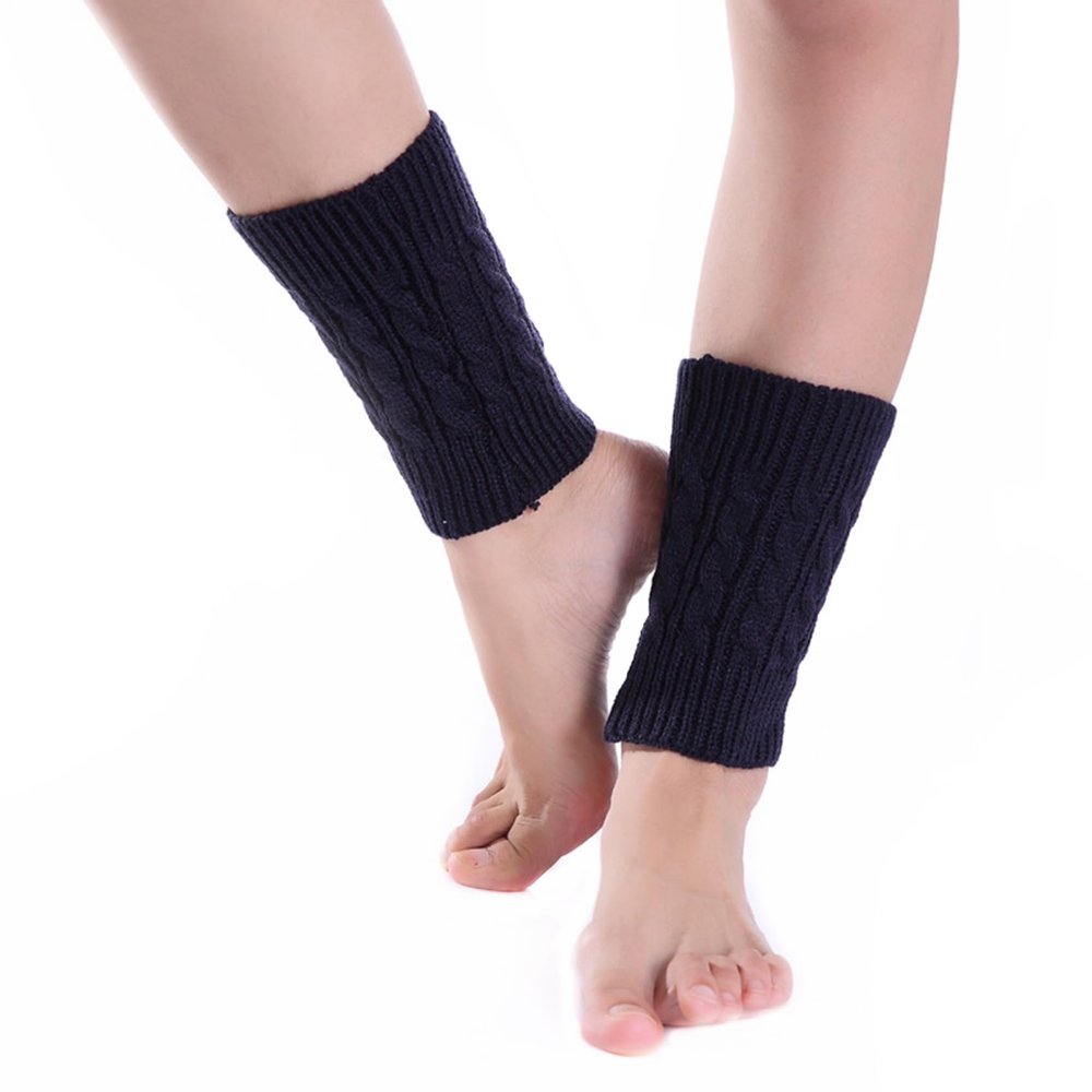 Dearanswer Women Knit Leg Warmers Boot Cuffs Topper Socks Cute Short Leg Warmers Short Boots Socks Warm and comfortable,Navy