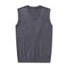 Kaxiya2021 Men's Classic Sleeveless Sweater Vest Solid Color V-Neck Knitted Sweater Autumn And Winter Business Pullover Top (Medium Gray,Medium) view 2
