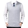 Kaxiya2021 Men's Classic Sleeveless Sweater Vest Solid Color V-Neck Knitted Sweater Autumn And Winter Business Pullover Top (Light Grey,Medium) view 1