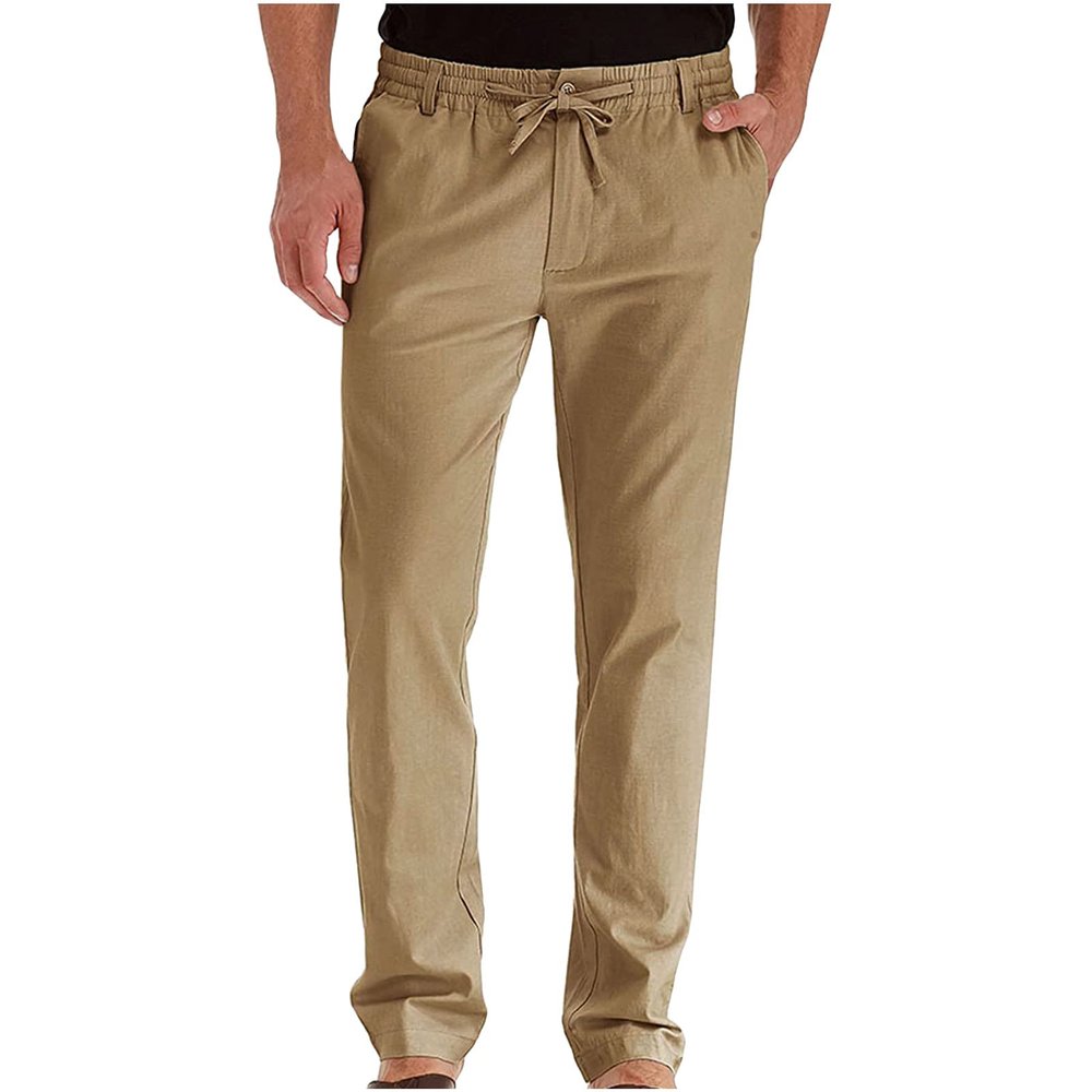 Cambkatl Men's Drawstring Suit Pants Casual Loose Stretch Bussiness Trousers Dress Pants with Elastic Waistband Coffee