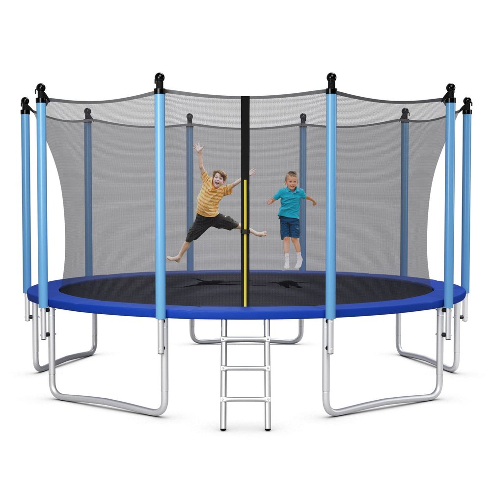 Giantex Trampoline, 15Ft ASTM Certified Approved Recreational Trampolines with Enclosure Net, Outdoor Large Trampoline for Adults Kids