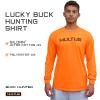 MULTUS: Perfect Deer Drag and No Braggin' Unless You're Draggin' Lucky Deer Hunting Orange Long Sleeve Shirt (Large) view 4