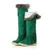 Bcshiye Women's Knee High Riding Boots,Low Heel Slouchy Warm Fur Combat Boots Mid Calf Booties Round Toe Snow Boots view 4