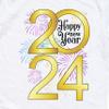 2025 Matching Family Happy New Year Party Youth Boy Girl Long Sleeve Shirt White view 3