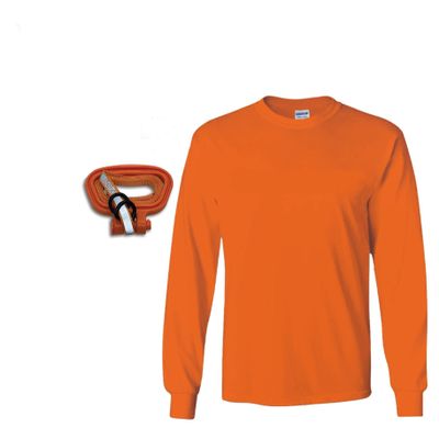 MULTUS: Perfect Deer Drag and No Braggin' Unless You're Draggin' Lucky Deer Hunting Orange Long Sleeve Shirt (X-Large)