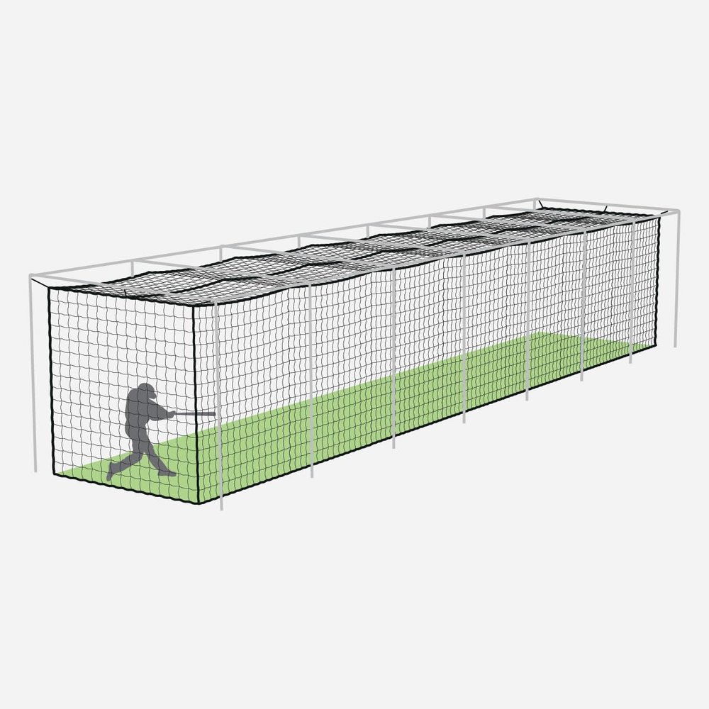 Fortress Baseball Batting Cage Nets | Heavy-Duty HDPP Fully Enclosed Baseball & Softball Cage Netting [14 Sizes & 3 Grade Options]  NET ONLY (55 x 12 x 12, #42)