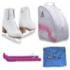 Jackson Ultima Figure Ice Skates ELLE FS2130 / Narrow/Adult 9 Bundle with Bag, Guardog Skate Guards, Towel view 1
