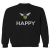 VICES AND VIRTUESS Funny Hilarious Graphic bee be Happy Men's Crewneck Sweatshirt (Black Small) view 1