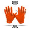 Nxtrnd G1 Men's Football Gloves, Adult Sticky Receiver Gloves (Orange, Small) view 4