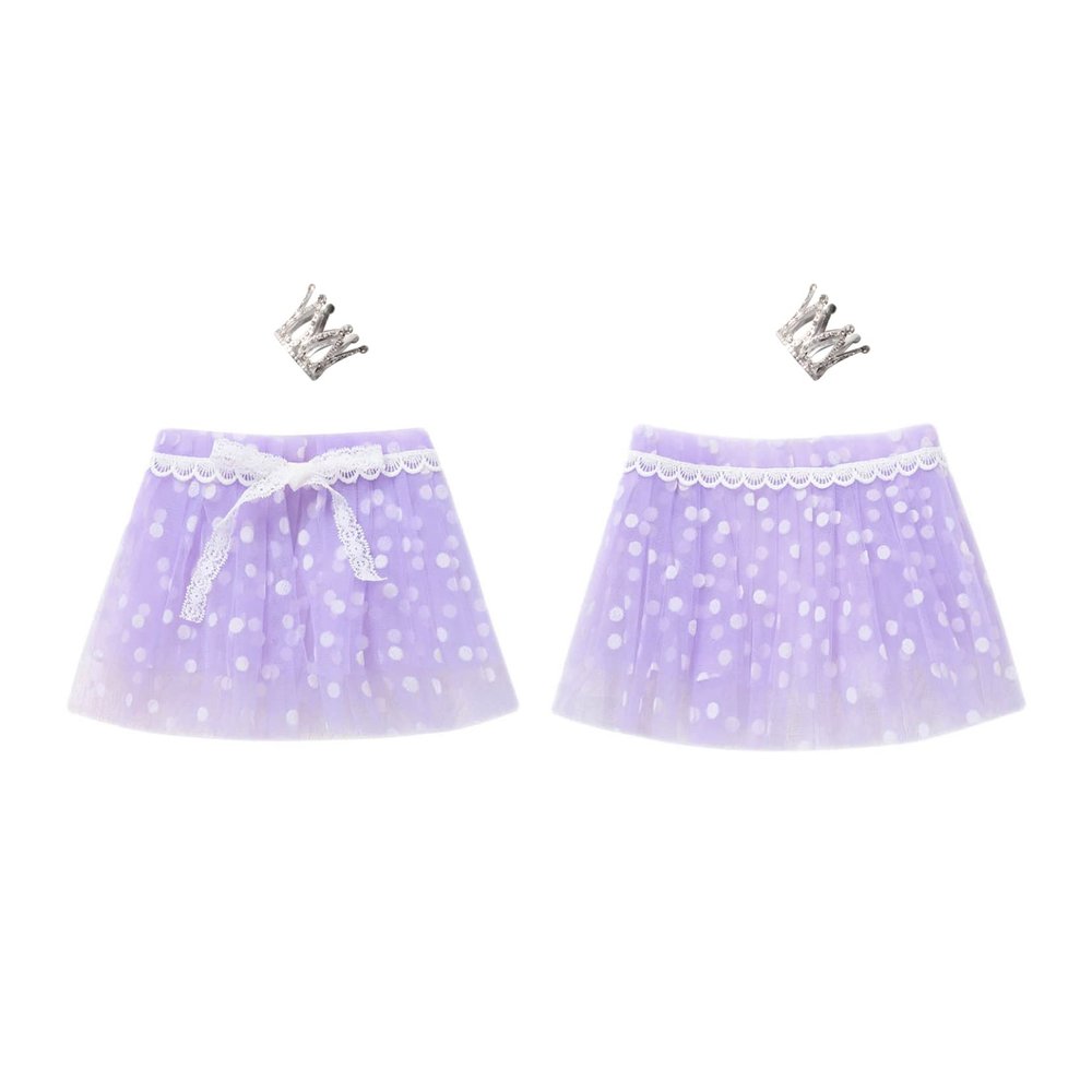 Yartina Newborn Baby Girl Photography Prop Lace Tulle Tutu Skirt with Crown Headdress Picture Photoshoot Outfit Purple 0-3 Months